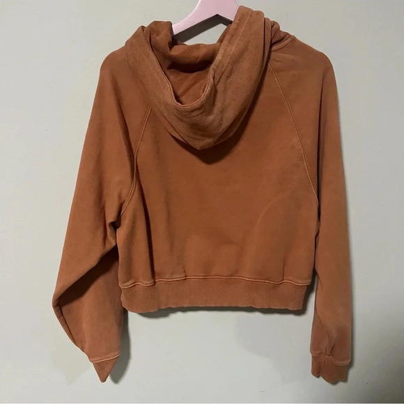 Aerie Cropped Pullover Hoodie Burnt Orange Size Small - Picture 3 of 7
